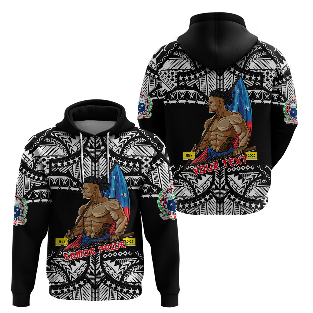 Personalized Samoa Pride Hoodie Tribal Patterns Black LT6