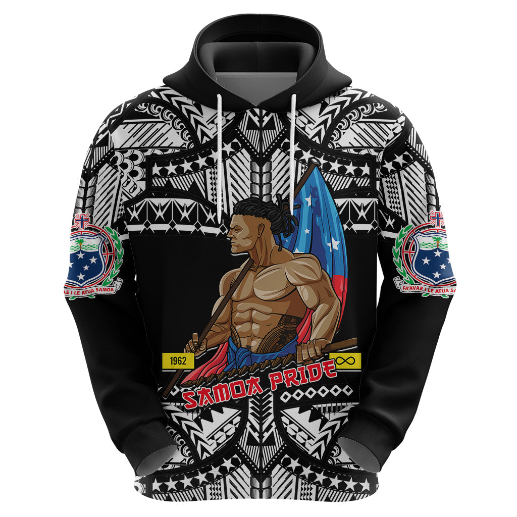 Personalized Samoa Pride Hoodie Tribal Patterns Black LT6