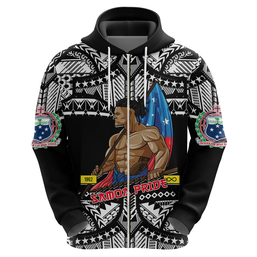 Personalized Samoa Pride Hoodie Tribal Patterns Black LT6
