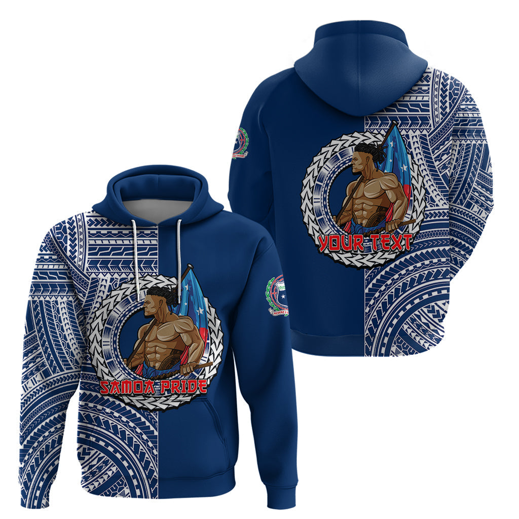 Personalized Samoa Pride Hoodie Polynesian Patterns Blue LT6