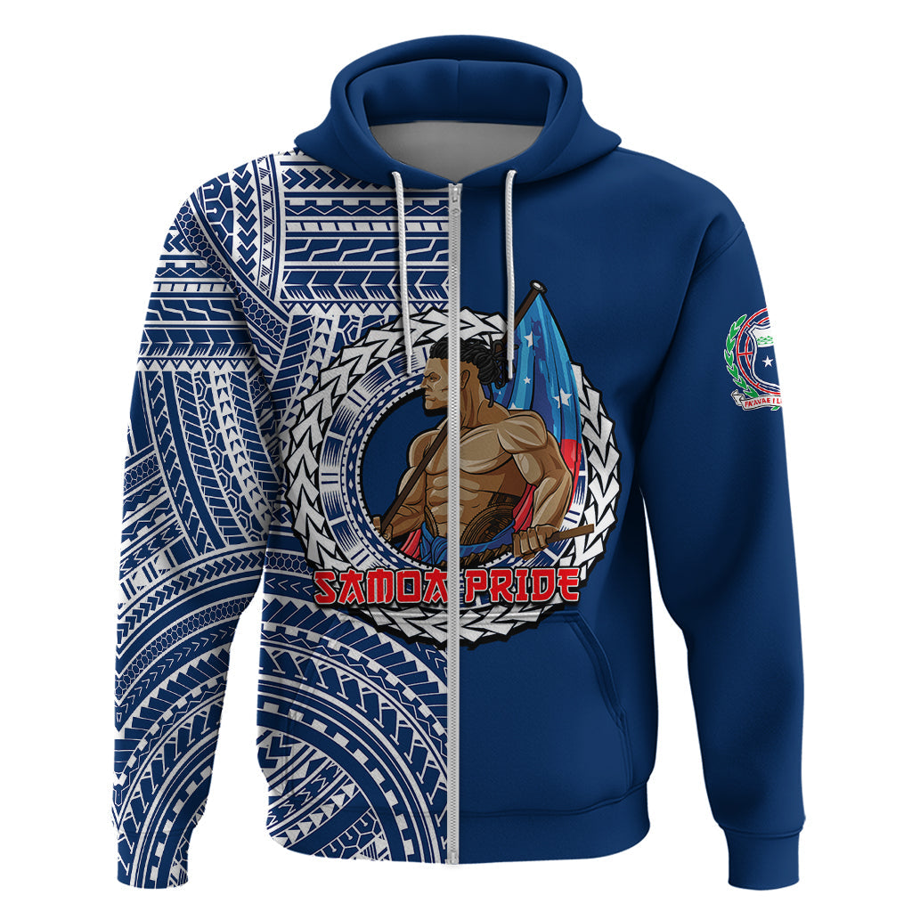 Personalized Samoa Pride Hoodie Polynesian Patterns Blue LT6
