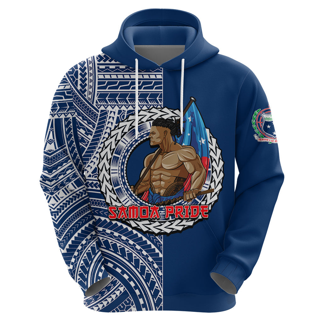 Personalized Samoa Pride Hoodie Polynesian Patterns Blue LT6