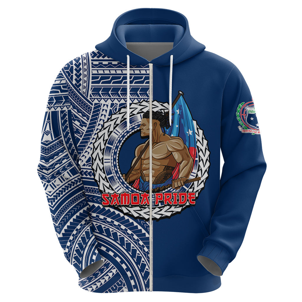 Personalized Samoa Pride Hoodie Polynesian Patterns Blue LT6