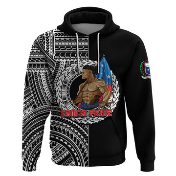 Personalized Samoa Pride Hoodie Polynesian Patterns Black LT6