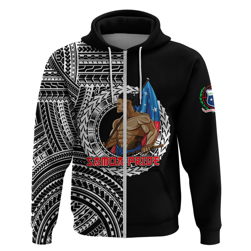 Personalized Samoa Pride Hoodie Polynesian Patterns Black LT6