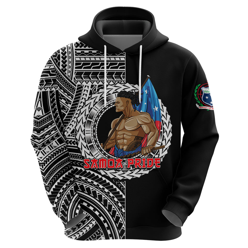 Personalized Samoa Pride Hoodie Polynesian Patterns Black LT6