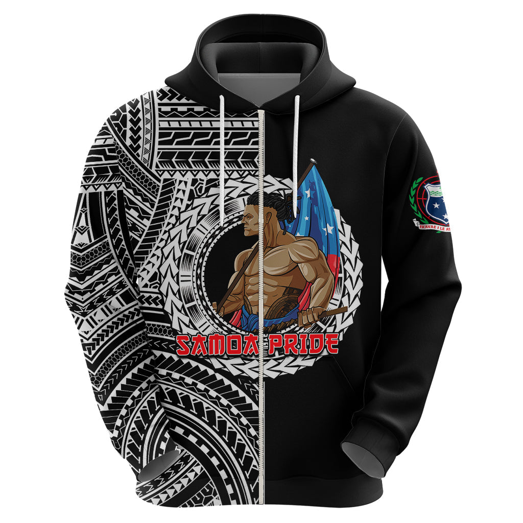 Personalized Samoa Pride Hoodie Polynesian Patterns Black LT6
