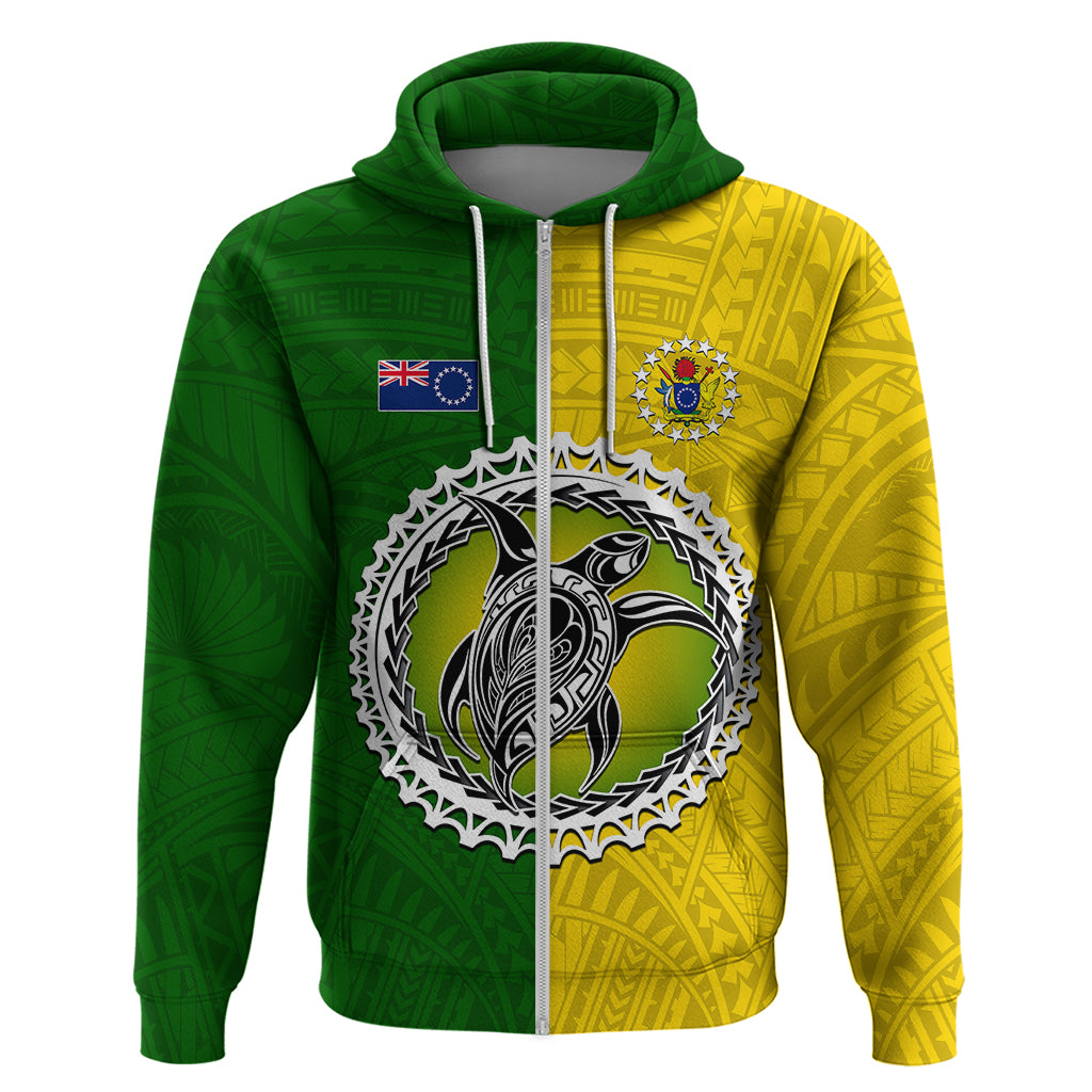 Cook Islands Hoodie Yellow-Green Half Style LT6