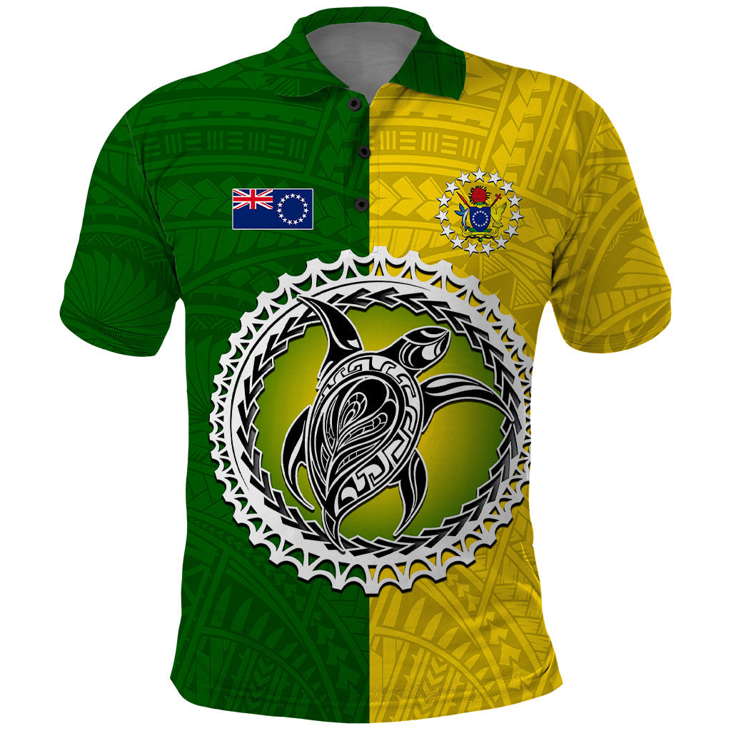 Cook Islands Polo Shirt Yellow-Green Half Style LT6