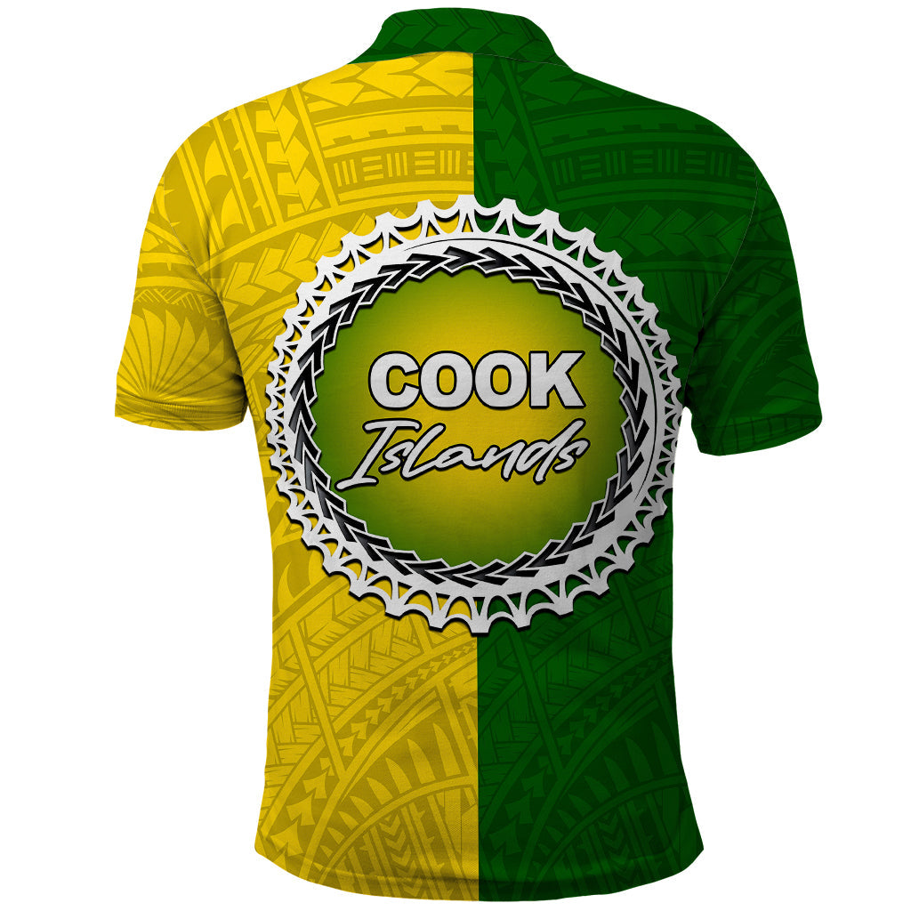 Cook Islands Polo Shirt Yellow-Green Half Style LT6