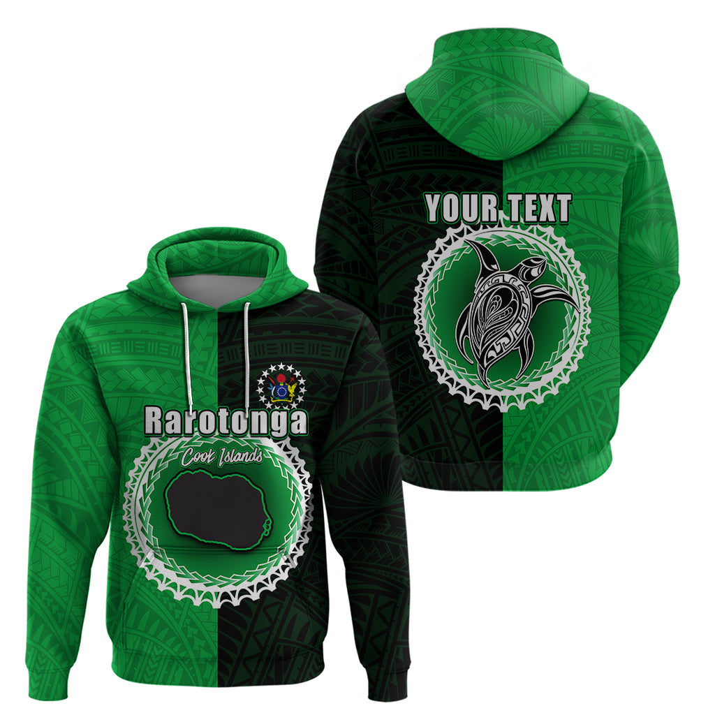 Custom Rarotonga Of Cook Islands Hoodie Mix Half Black LT6