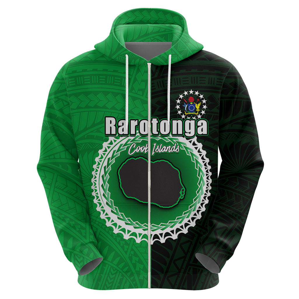 Custom Rarotonga Of Cook Islands Hoodie Mix Half Black LT6