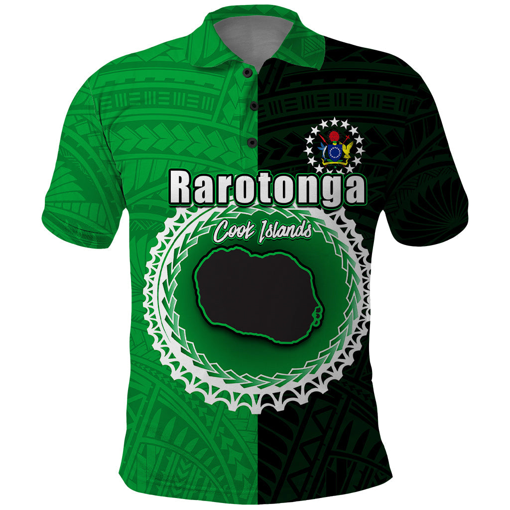 Custom Rarotonga Of Cook Islands Polo Shirt Mix Half Black LT6
