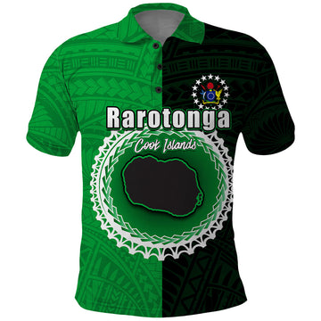 Custom Rarotonga Of Cook Islands Polo Shirt Mix Half Black LT6