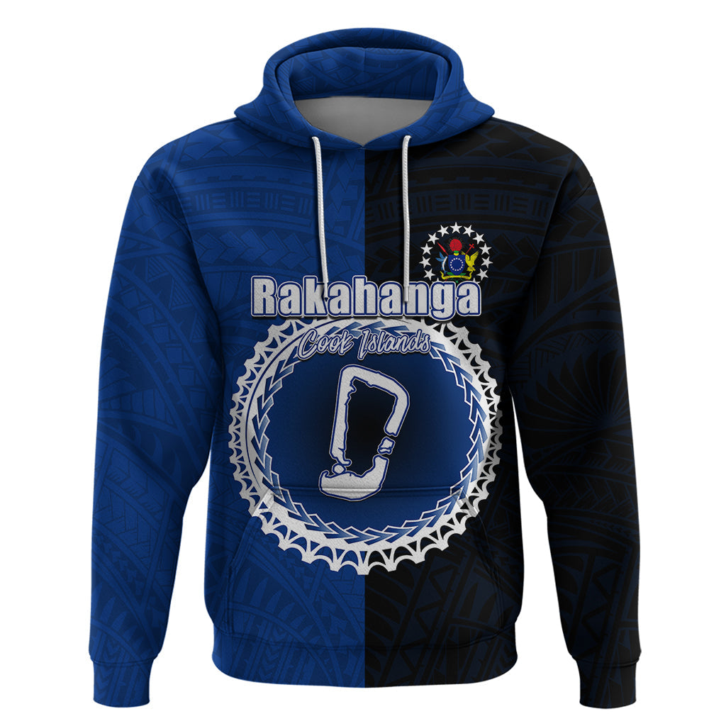 Custom Rakahanga Of Cook Islands Hoodie Mix Half Black LT6