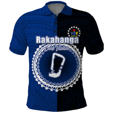 Custom Rakahanga Of Cook Islands Polo Shirt Mix Half Black LT6