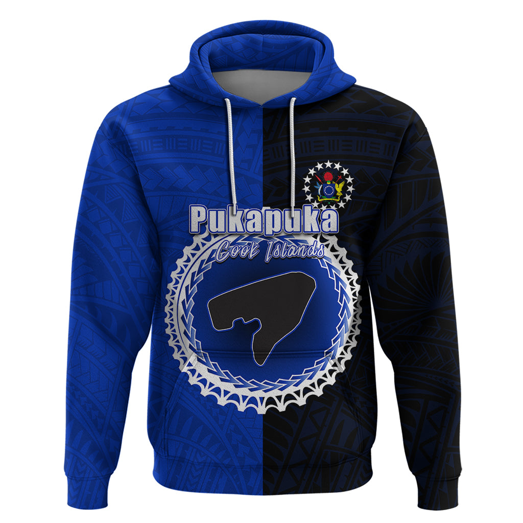 Custom Pukapuka Of Cook Islands Hoodie Mix Half Black LT6