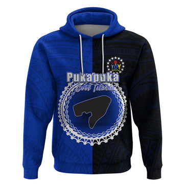 Custom Pukapuka Of Cook Islands Hoodie Mix Half Black LT6