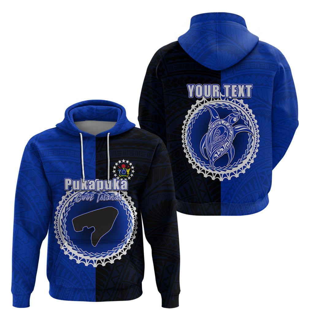 Custom Pukapuka Of Cook Islands Hoodie Mix Half Black LT6