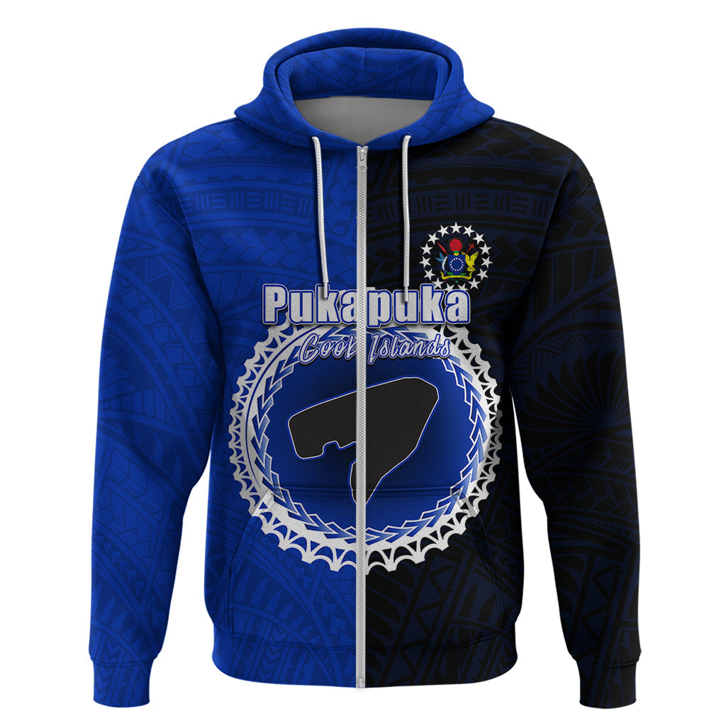 Custom Pukapuka Of Cook Islands Hoodie Mix Half Black LT6