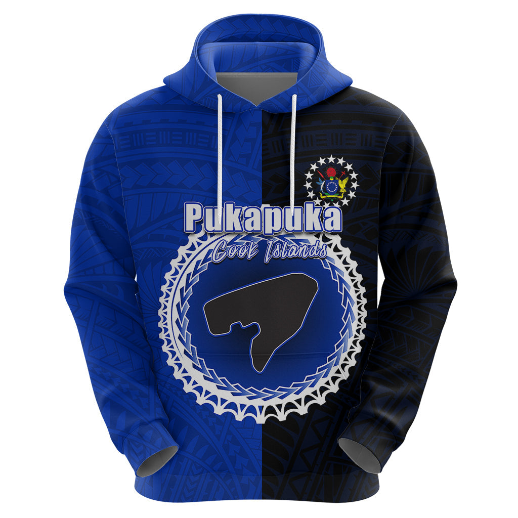 Custom Pukapuka Of Cook Islands Hoodie Mix Half Black LT6