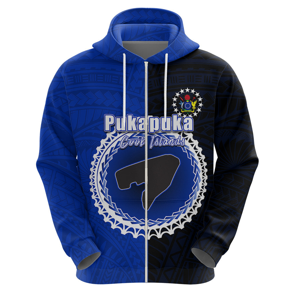 Custom Pukapuka Of Cook Islands Hoodie Mix Half Black LT6