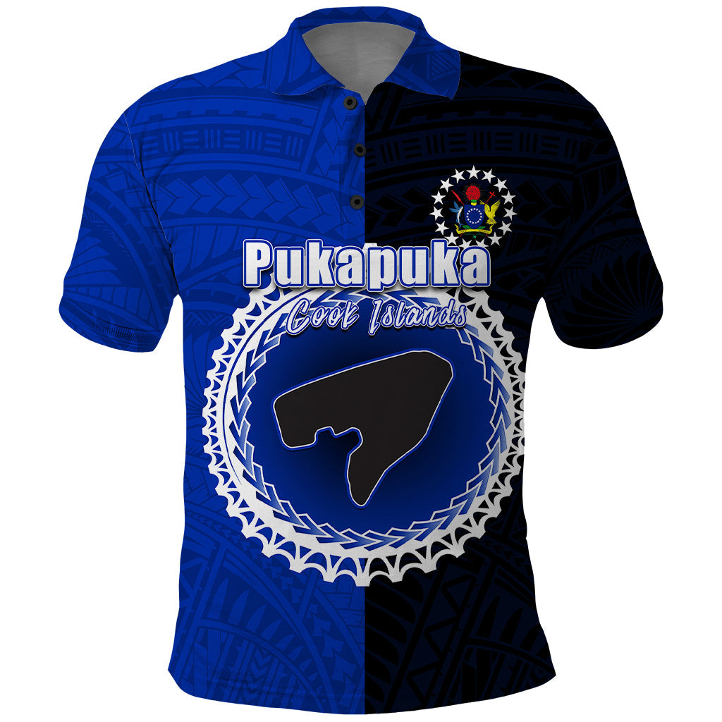 Custom Pukapuka Of Cook Islands Polo Shirt Mix Half Black LT6