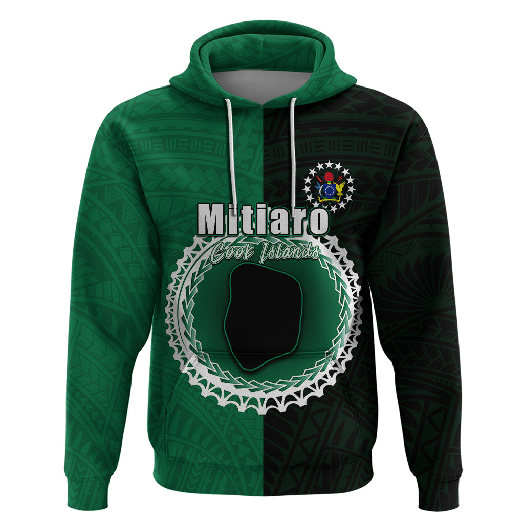 Custom Mitiaro Of Cook Islands Hoodie Mix Half Black LT6