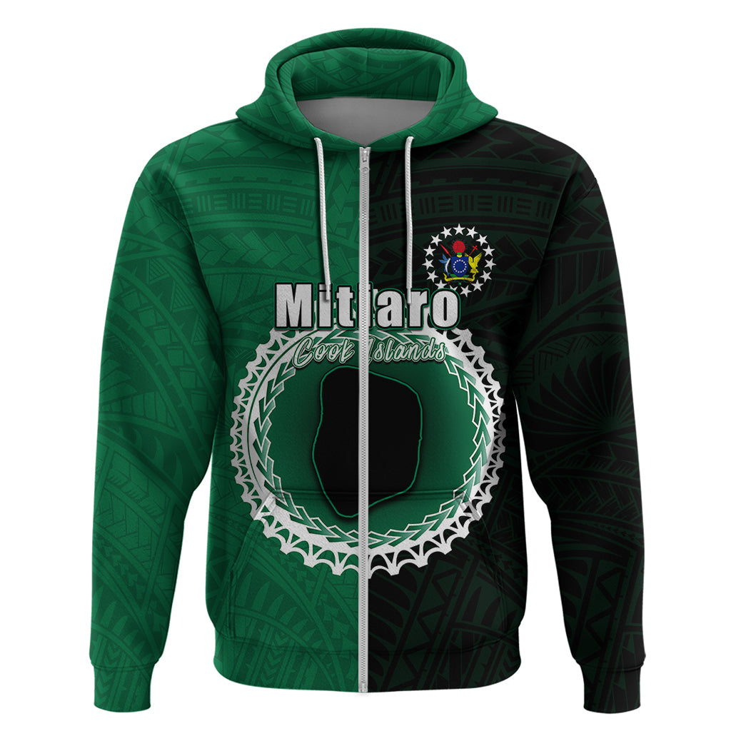 Custom Mitiaro Of Cook Islands Hoodie Mix Half Black LT6