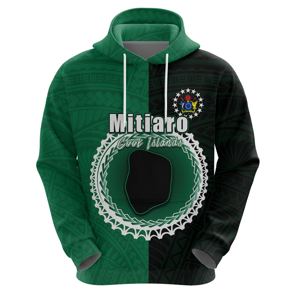 Custom Mitiaro Of Cook Islands Hoodie Mix Half Black LT6