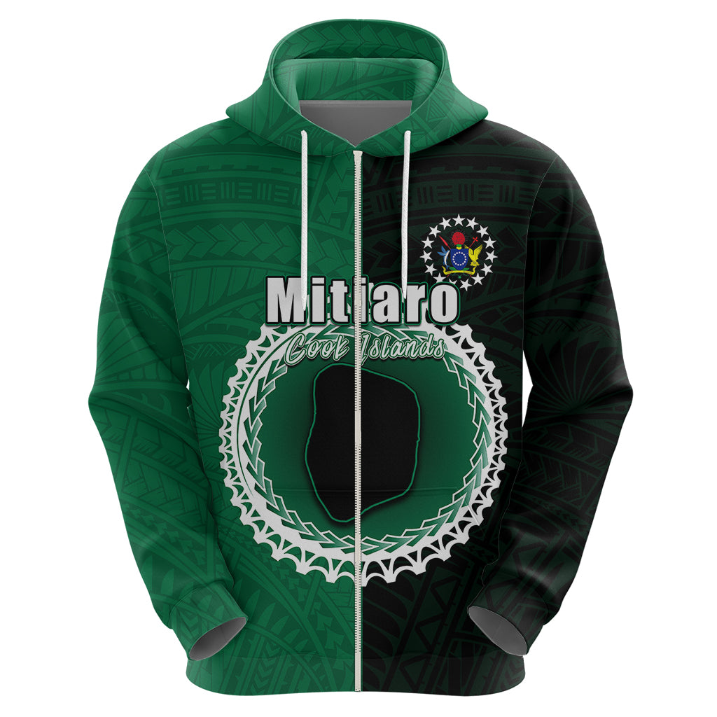 Custom Mitiaro Of Cook Islands Hoodie Mix Half Black LT6