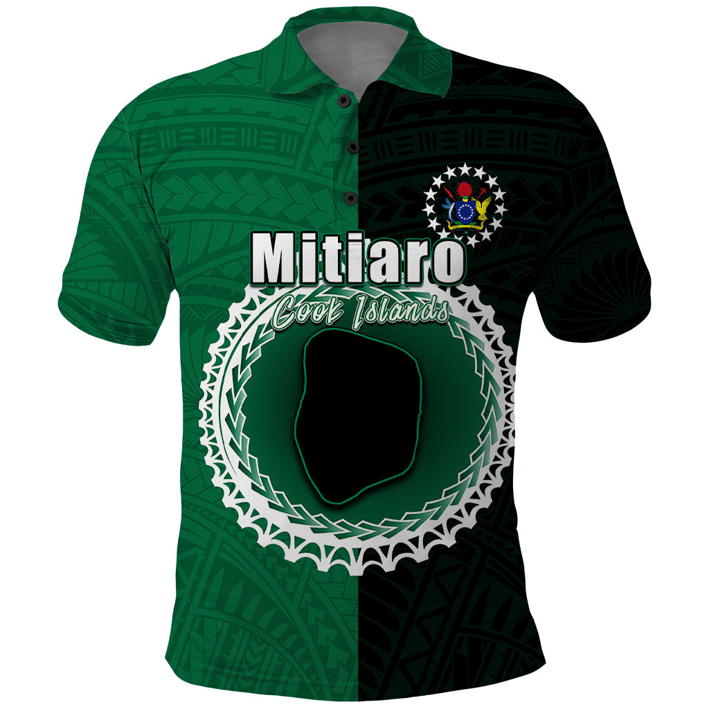 Custom Mitiaro Of Cook Islands Polo Shirt Mix Half Black LT6