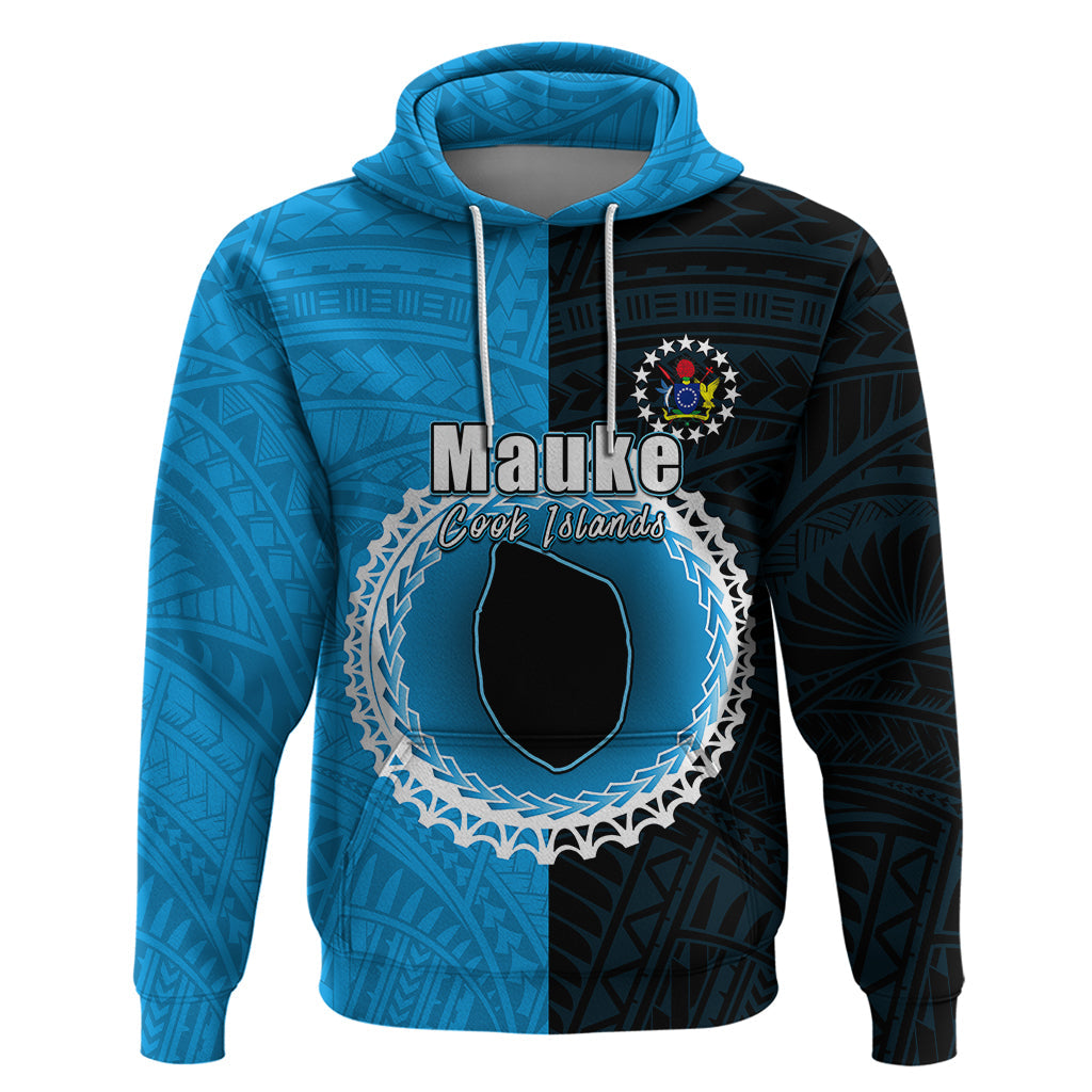 Custom Mauke Of Cook Islands Hoodie Mix Half Black LT6