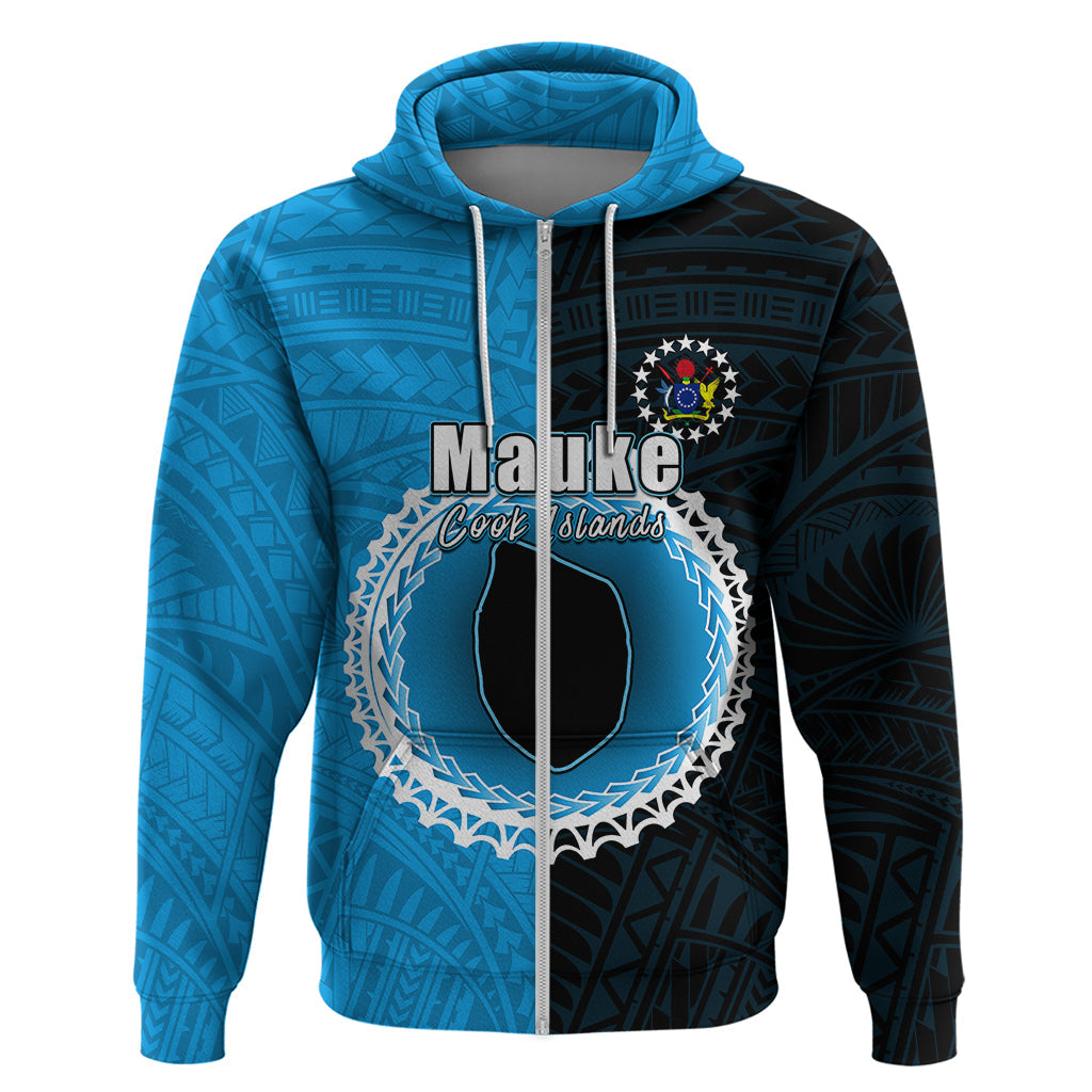 Custom Mauke Of Cook Islands Hoodie Mix Half Black LT6