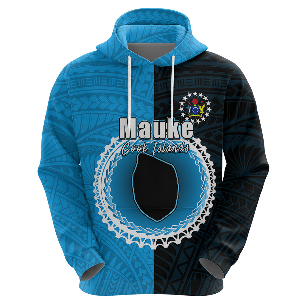 Custom Mauke Of Cook Islands Hoodie Mix Half Black LT6