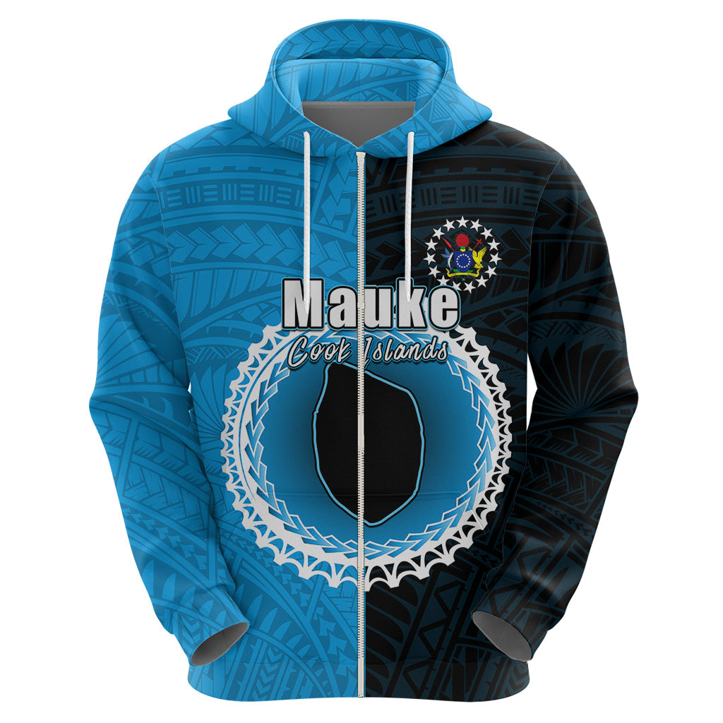 Custom Mauke Of Cook Islands Hoodie Mix Half Black LT6