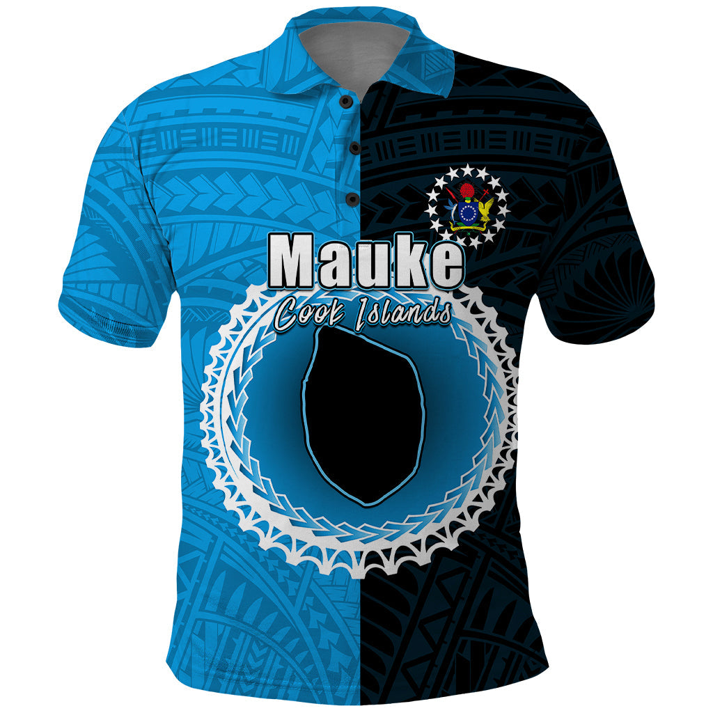 Custom Mauke Of Cook Islands Polo Shirt Mix Half Black LT6