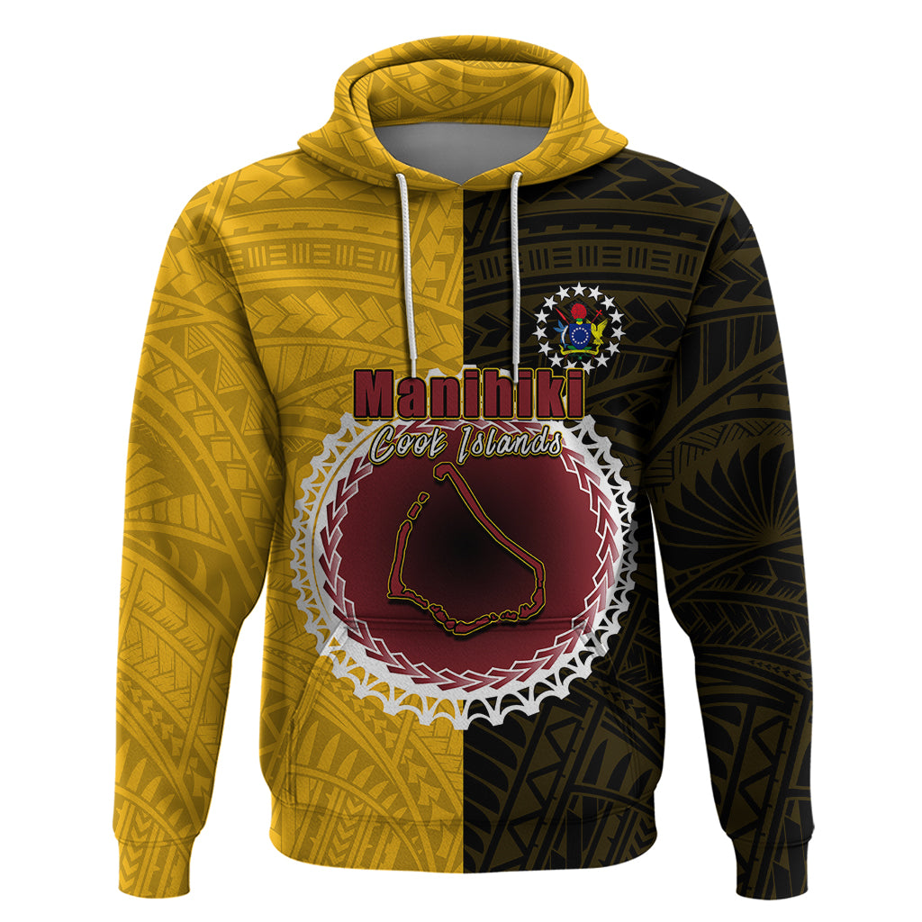 Custom Manihiki Of Cook Islands Hoodie Mix Half Black LT6
