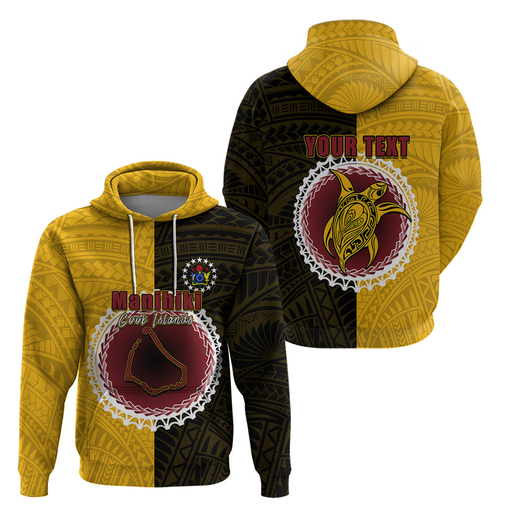 Custom Manihiki Of Cook Islands Hoodie Mix Half Black LT6