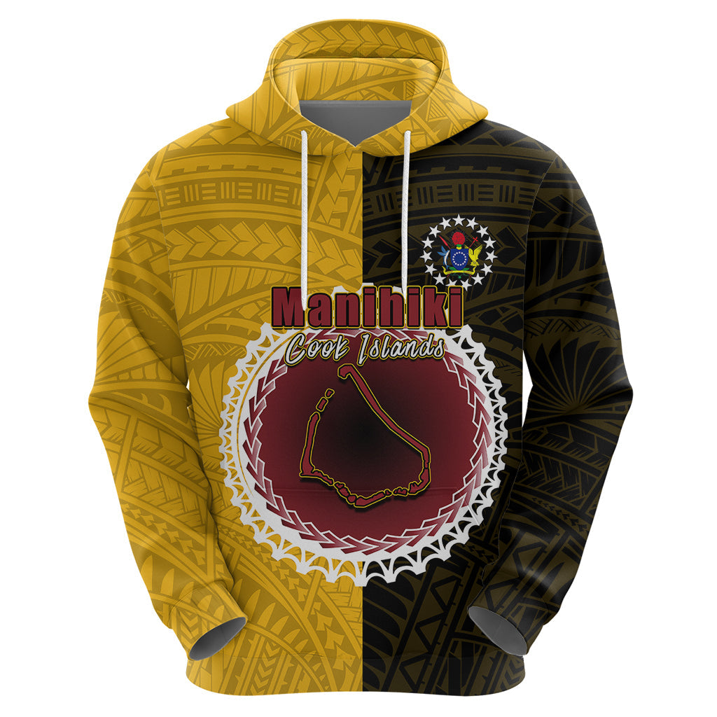 Custom Manihiki Of Cook Islands Hoodie Mix Half Black LT6