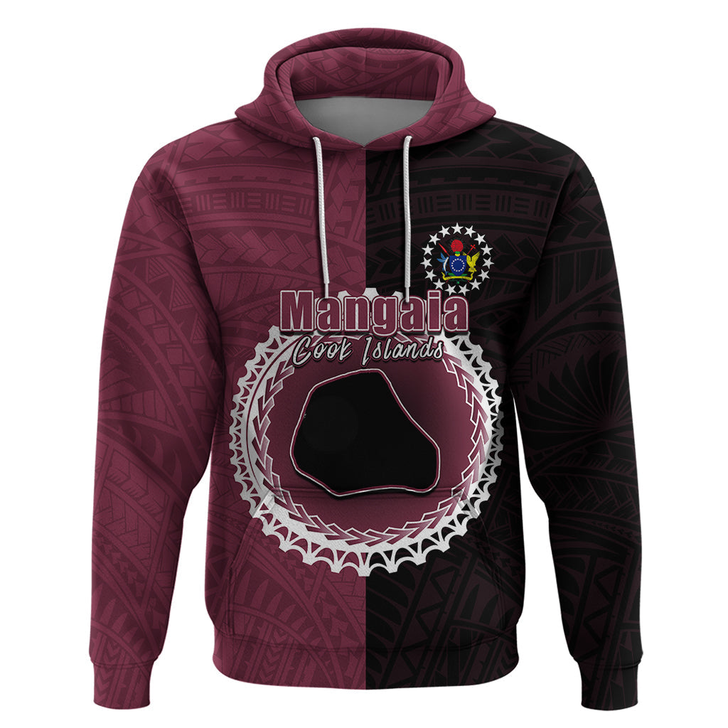 Custom Mangaia Of Cook Islands Hoodie Mix Half Black LT6