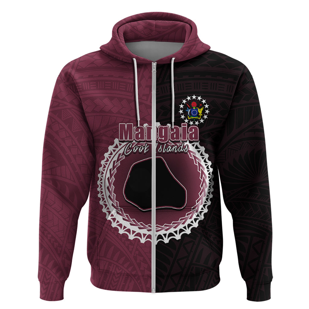 Custom Mangaia Of Cook Islands Hoodie Mix Half Black LT6