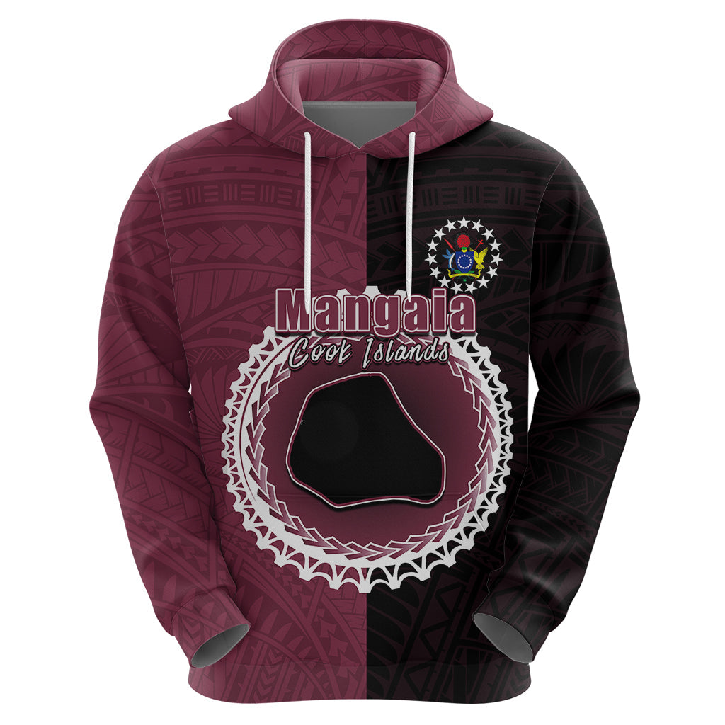Custom Mangaia Of Cook Islands Hoodie Mix Half Black LT6