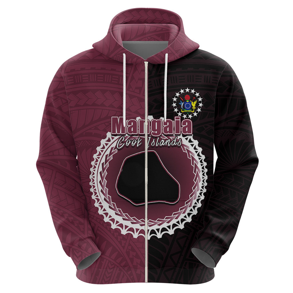 Custom Mangaia Of Cook Islands Hoodie Mix Half Black LT6