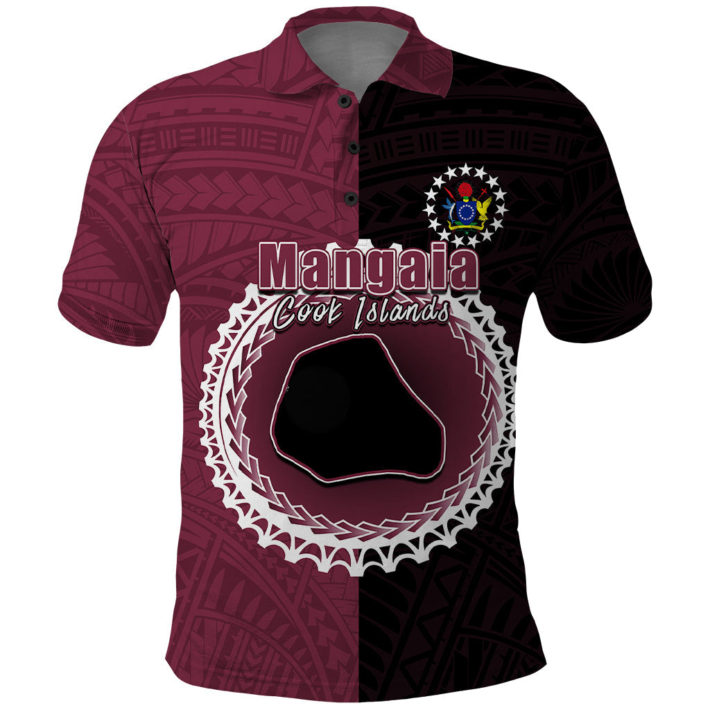 Custom Mangaia Of Cook Islands Polo Shirt Mix Half Black LT6