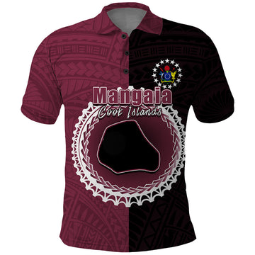 Custom Mangaia Of Cook Islands Polo Shirt Mix Half Black LT6