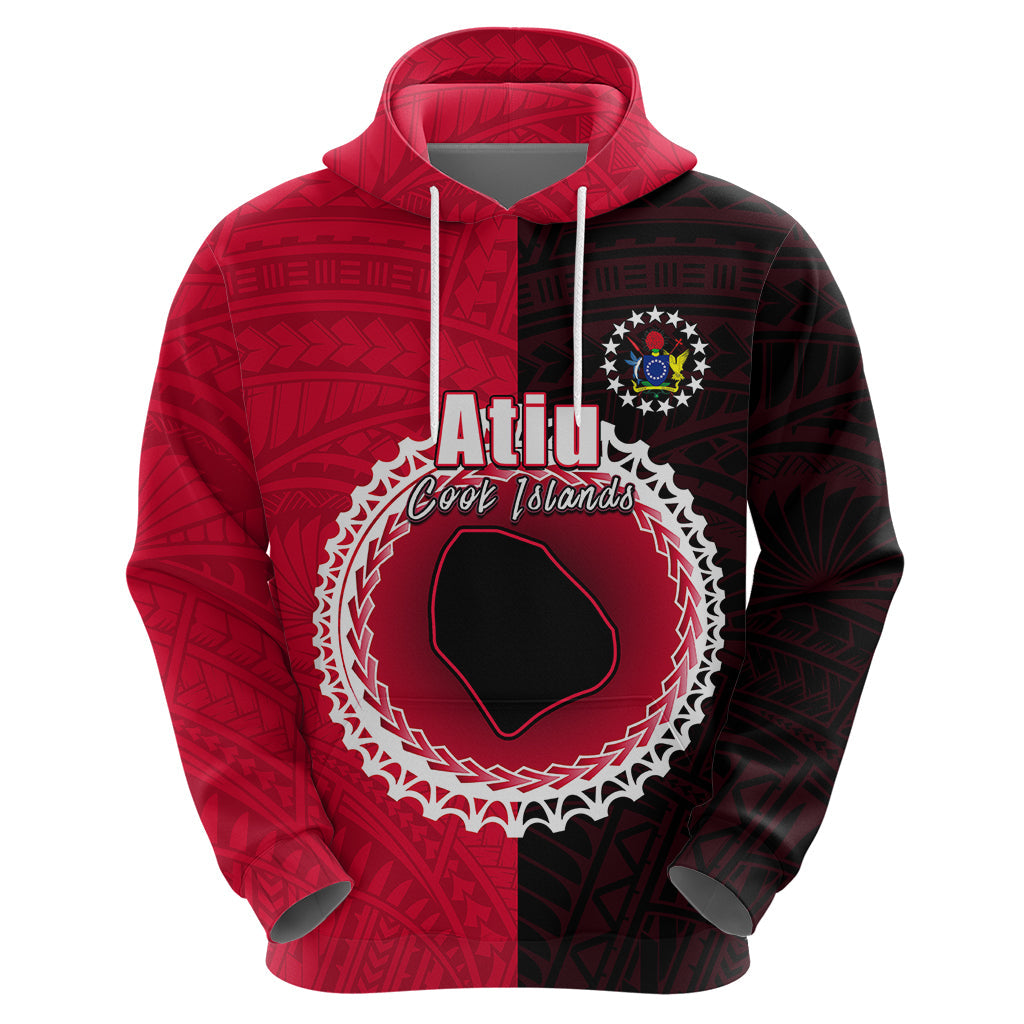 Custom Atiu Of Cook Islands Hoodie Mix Half Black LT6