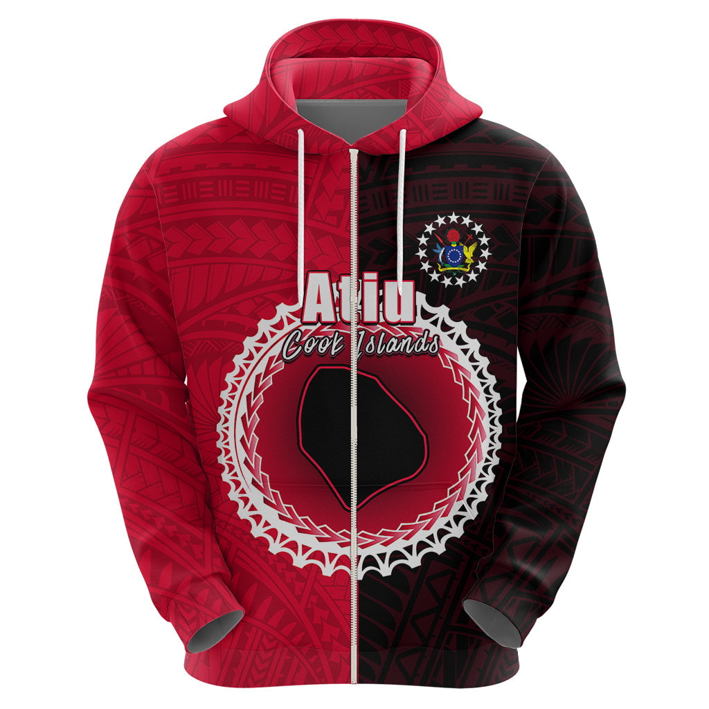 Custom Atiu Of Cook Islands Hoodie Mix Half Black LT6