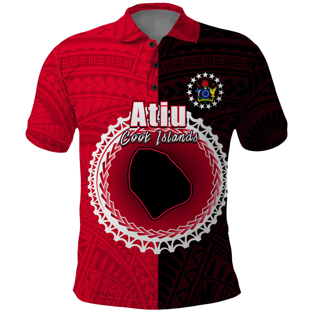 Custom Atiu Of Cook Islands Polo Shirt Mix Half Black LT6