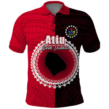 Custom Atiu Of Cook Islands Polo Shirt Mix Half Black LT6
